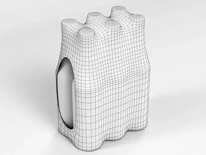 6 pack 330ml shrinkwrapped bottles 3D model 2