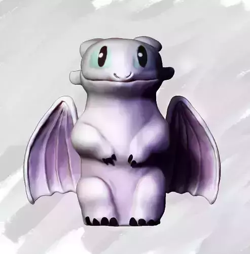 LIGHT FURY POPCORN BUCKET 3D PRINT MODEL