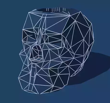 Low Poly Skull Pencil Holder