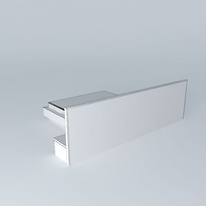 bed wooden shelf Free 3D model_4