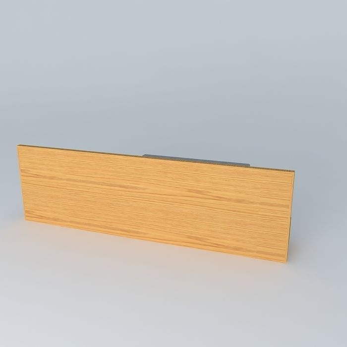 bed wooden shelf Free 3D model_1