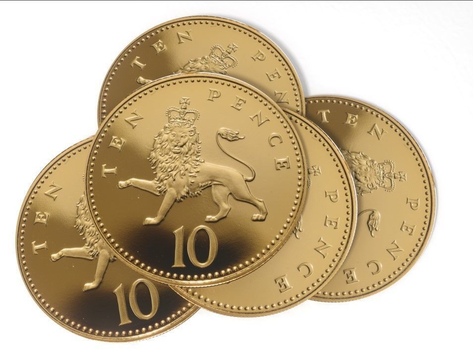 Ten pense British coin 3D model_3