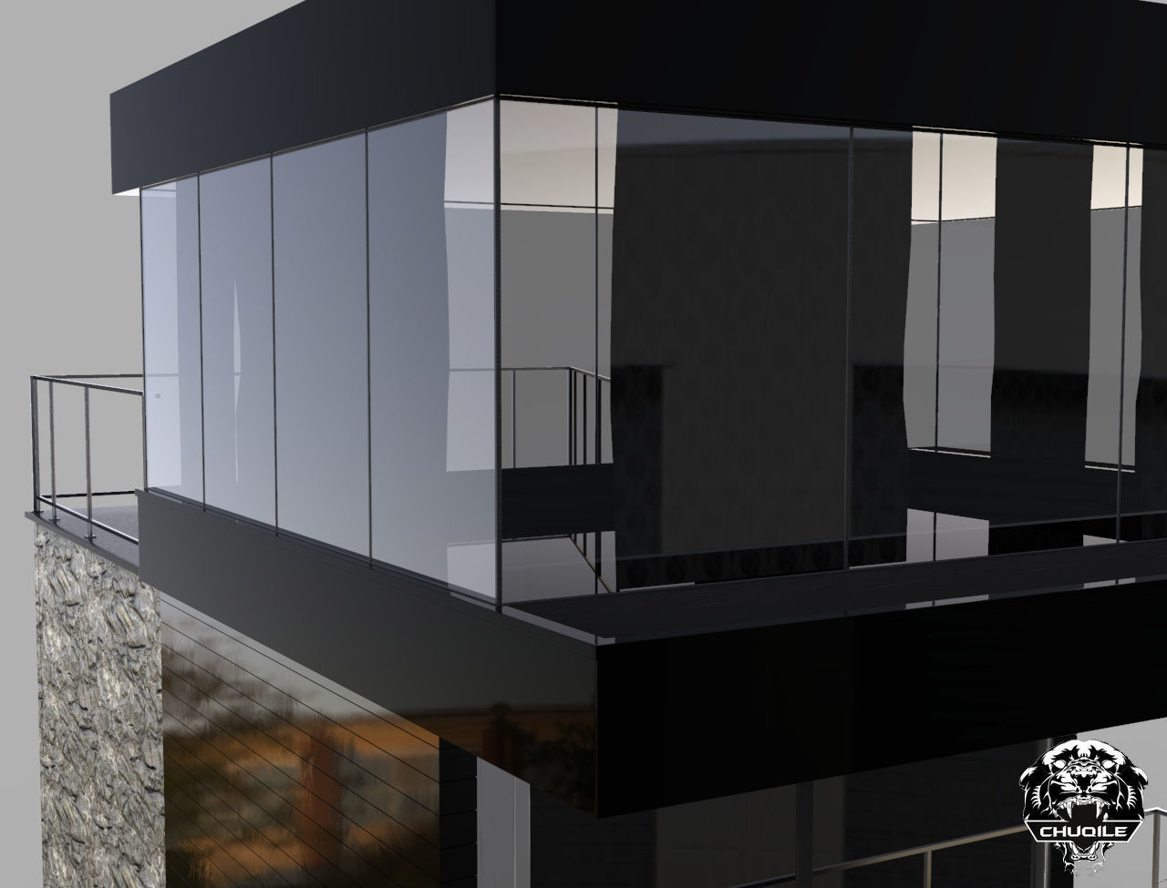 Modern Building Low-poly 3D model_8