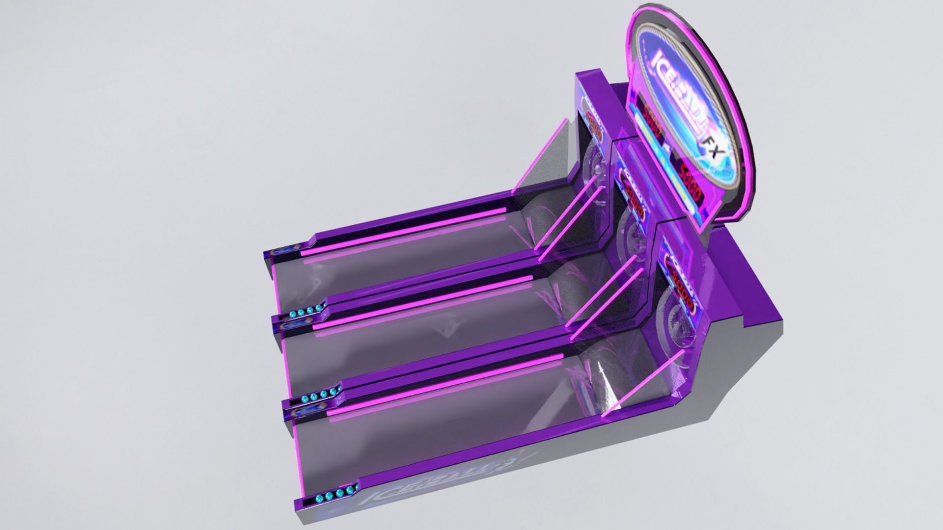 Low Poly PBR ICEFX bowling alley game machine Low-poly 3D model_4