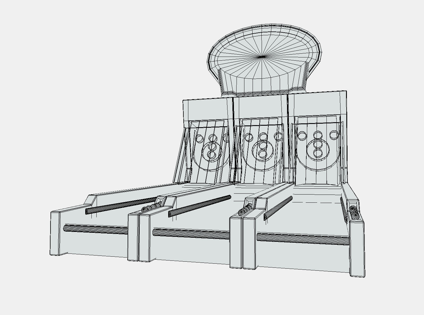 Low Poly PBR ICEFX bowling alley game machine Low-poly 3D model_9