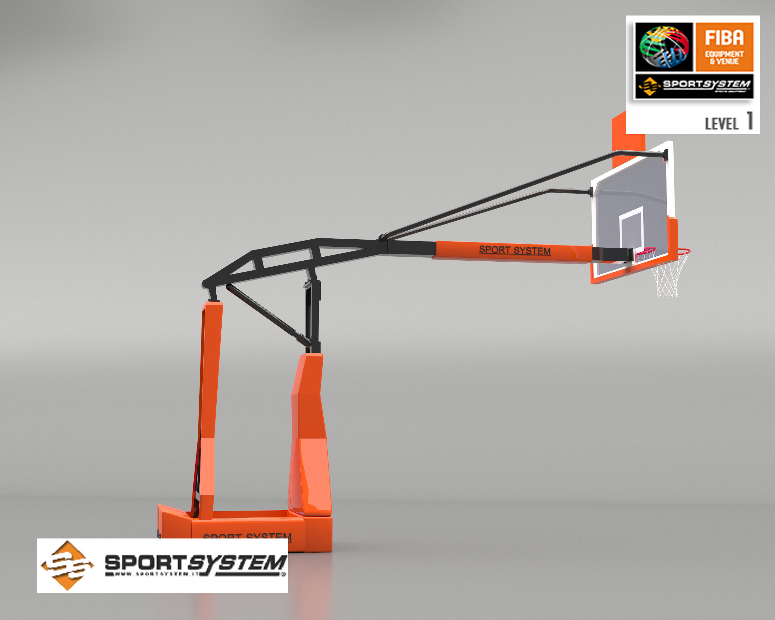 Portable basketball stand 3D model_12