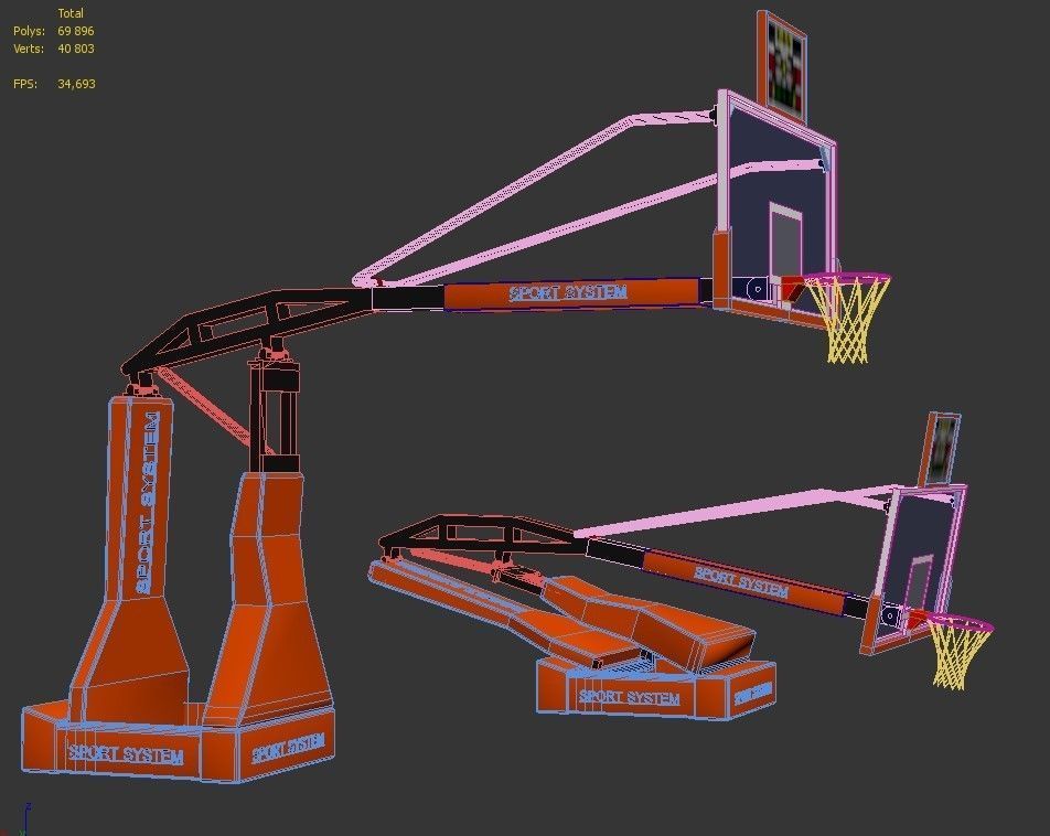 Portable basketball stand 3D model_15