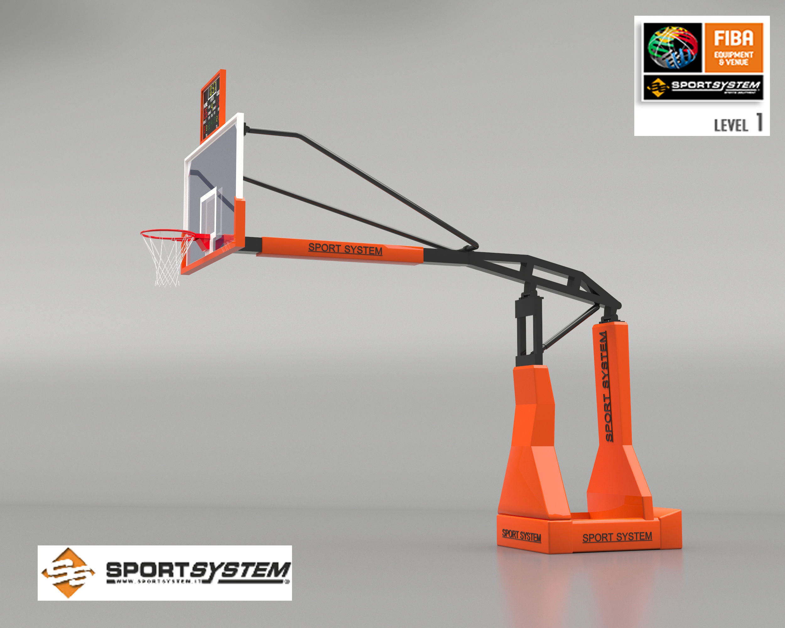 Portable basketball stand 3D model_8