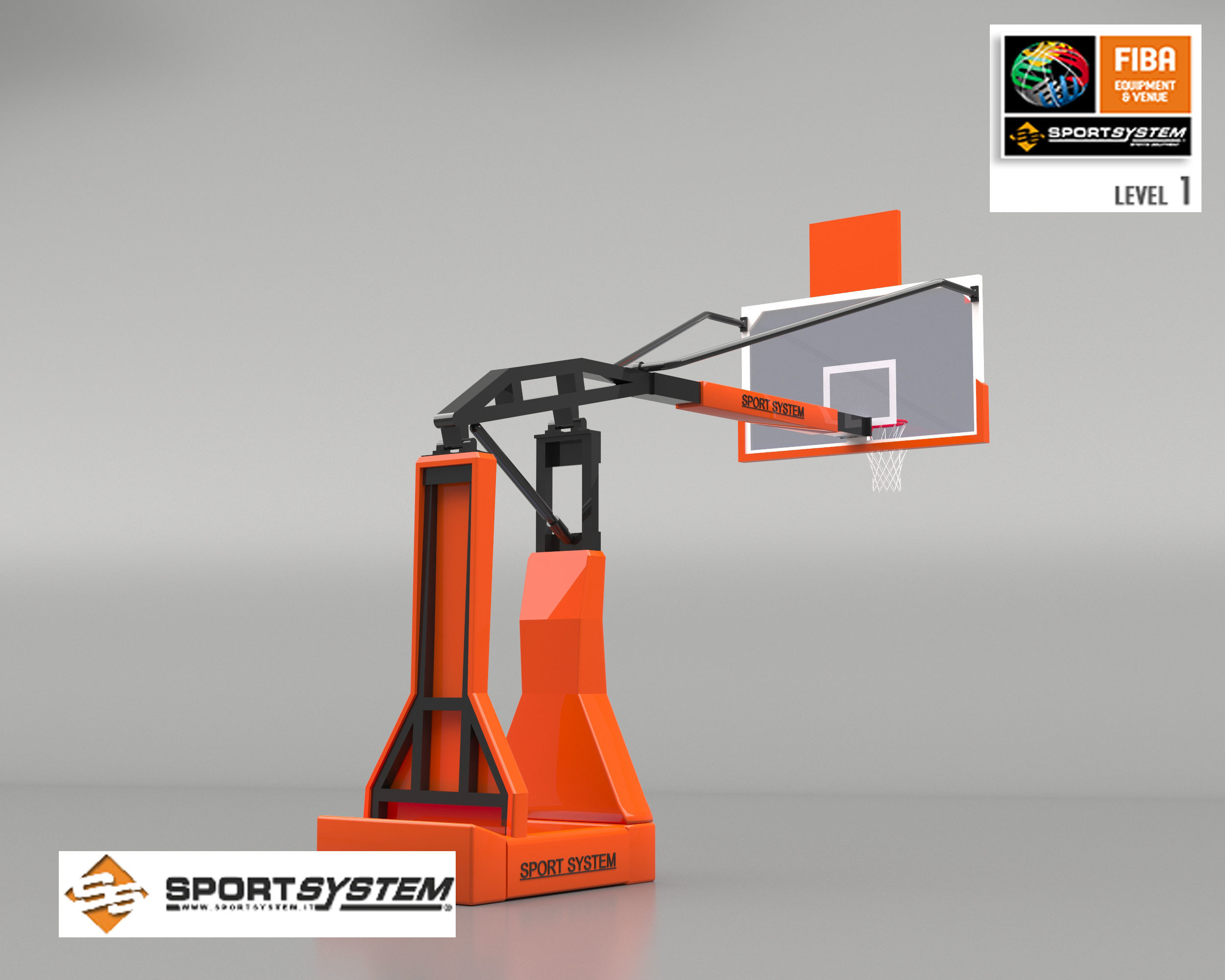Portable basketball stand 3D model_11