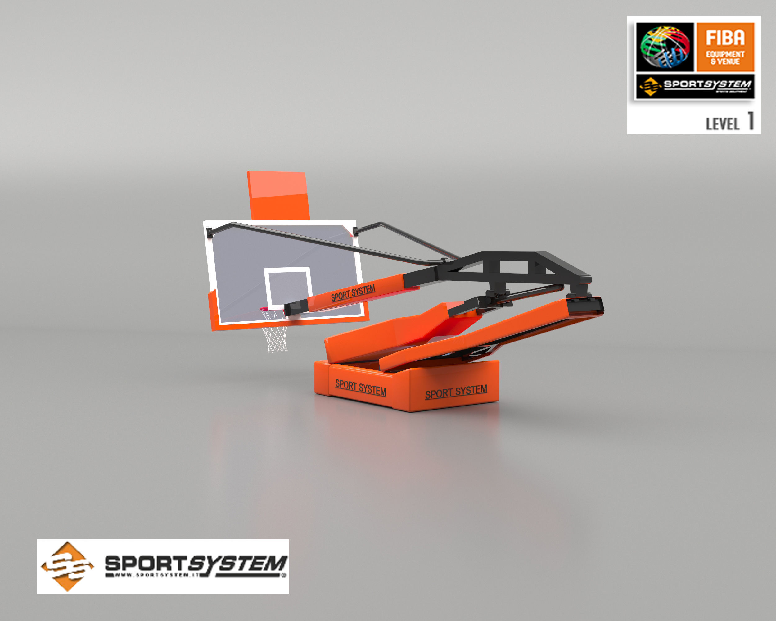 Portable basketball stand 3D model_6