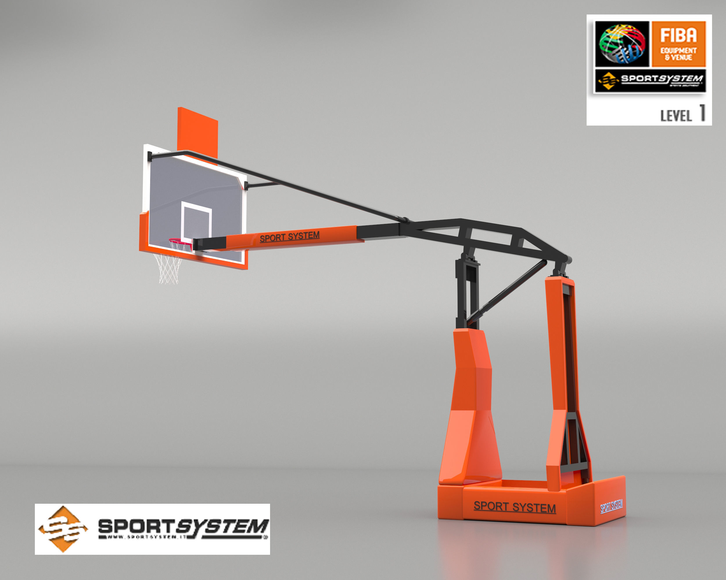 Portable basketball stand 3D model_9