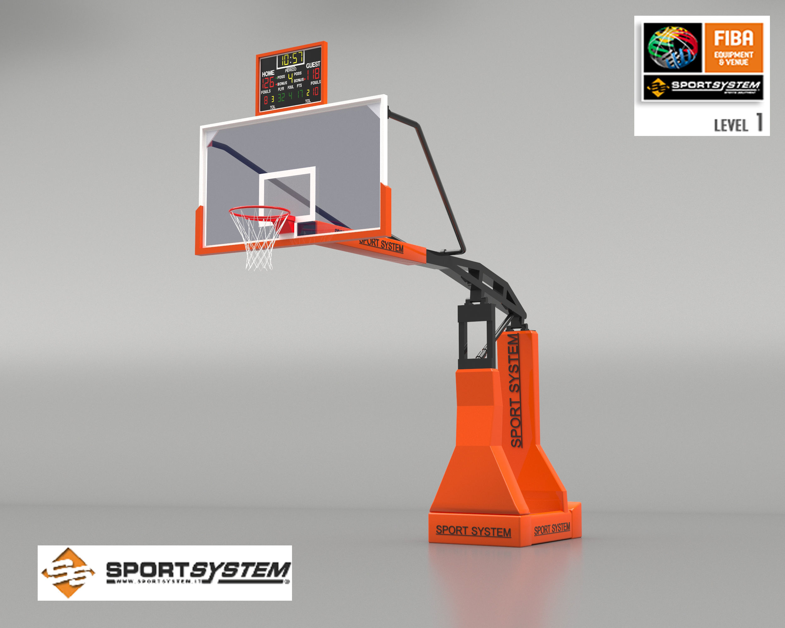 Portable basketball stand 3D model_7
