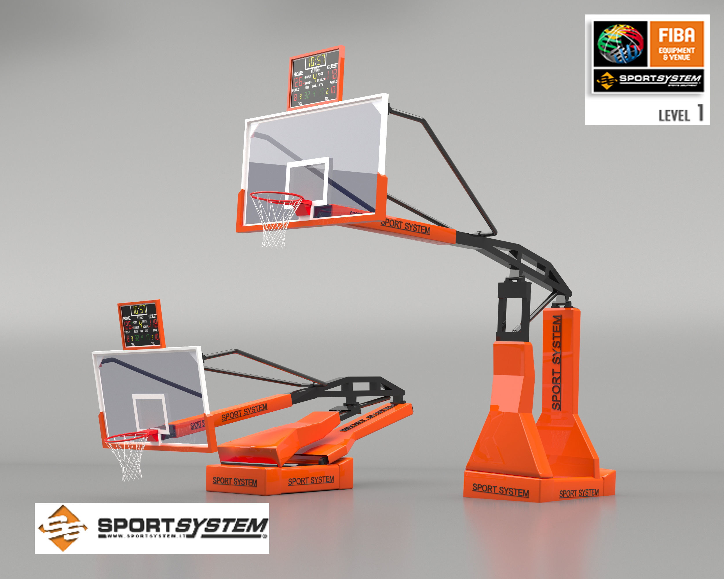Portable basketball stand 3D model_14