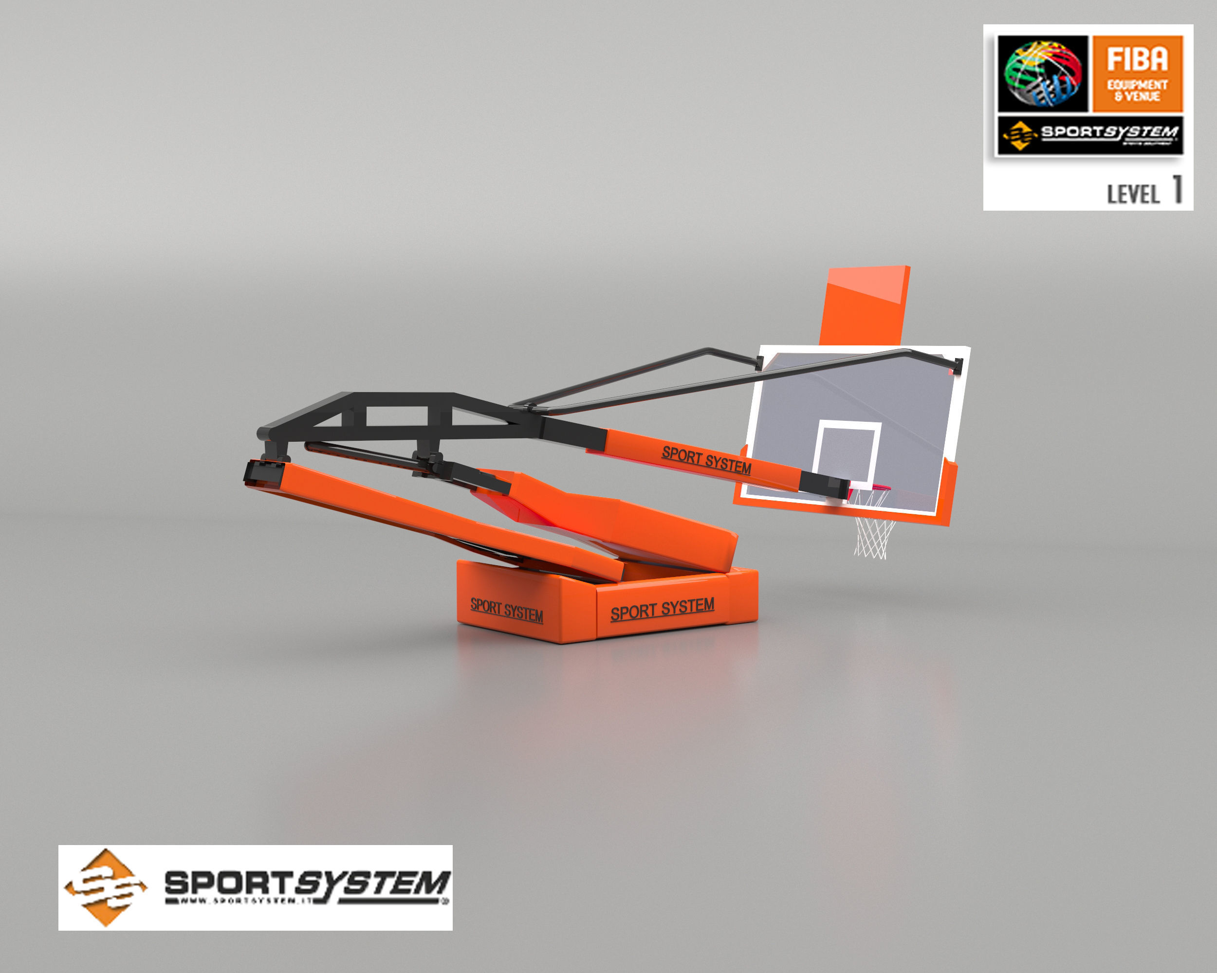 Portable basketball stand 3D model_5