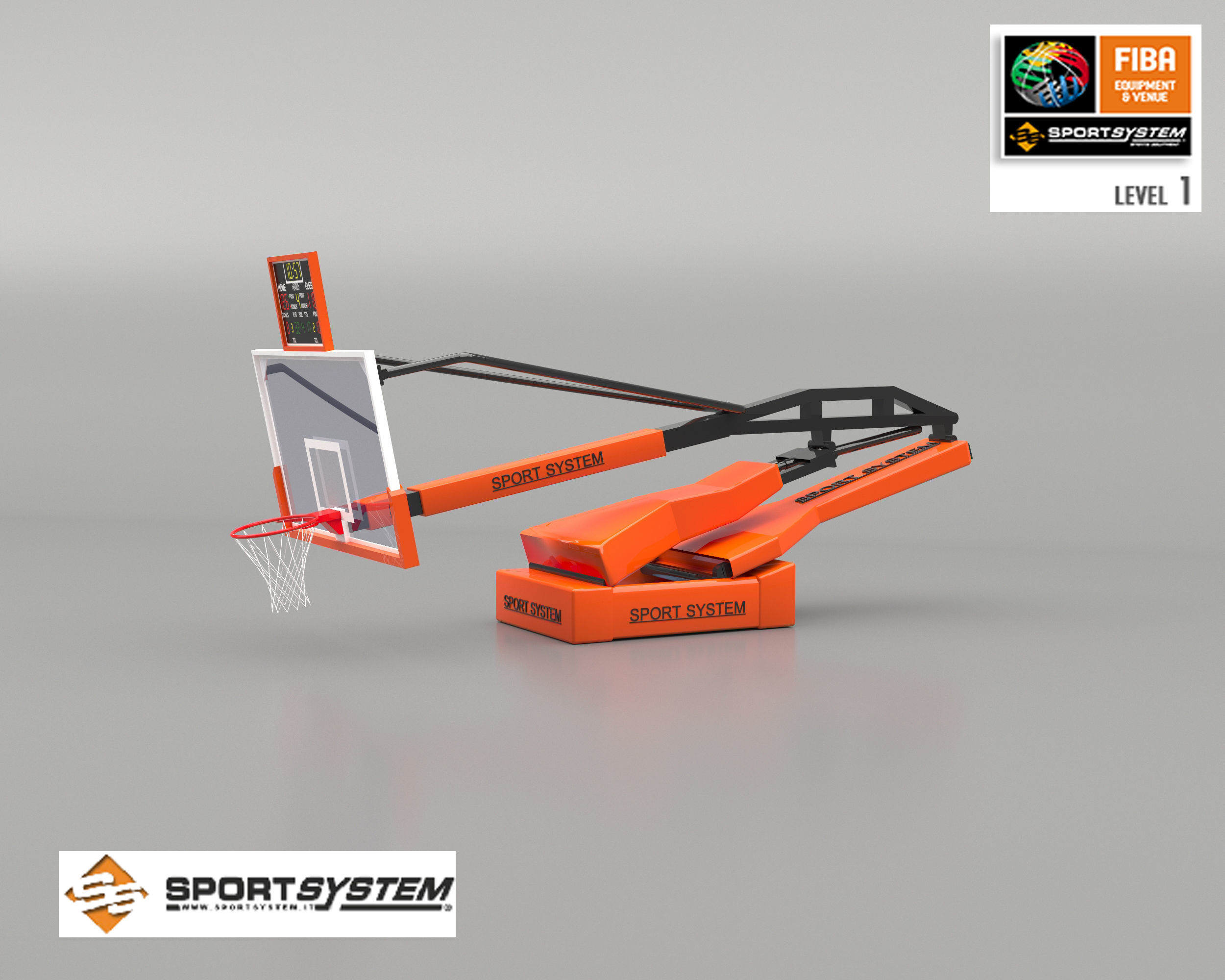 Portable basketball stand 3D model_4