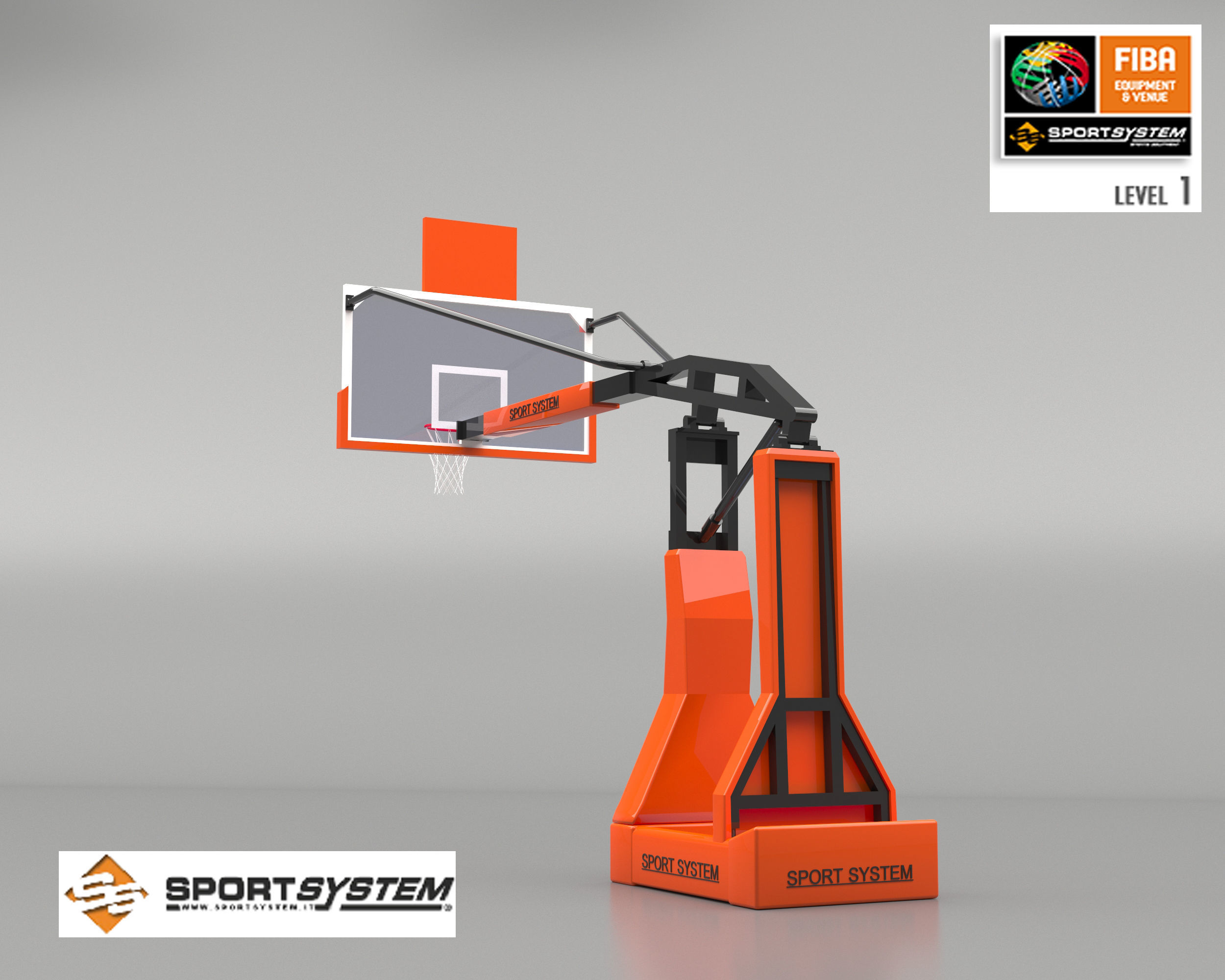 Portable basketball stand 3D model_10