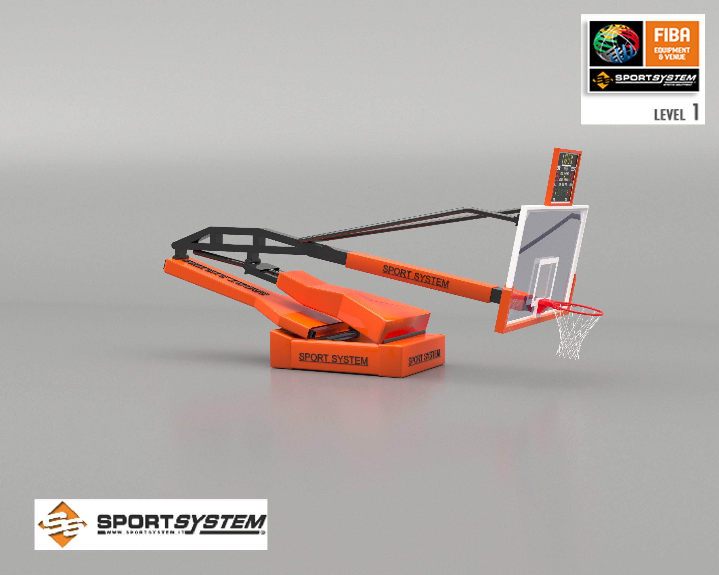 Portable basketball stand 3D model_3
