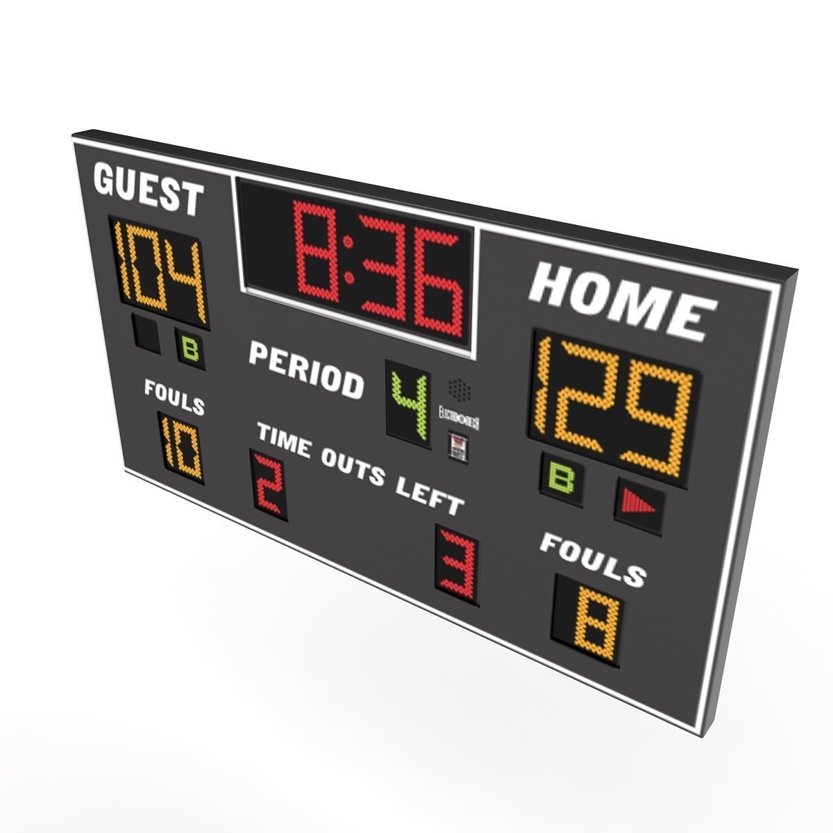Scoreboard basketball 3D model_1