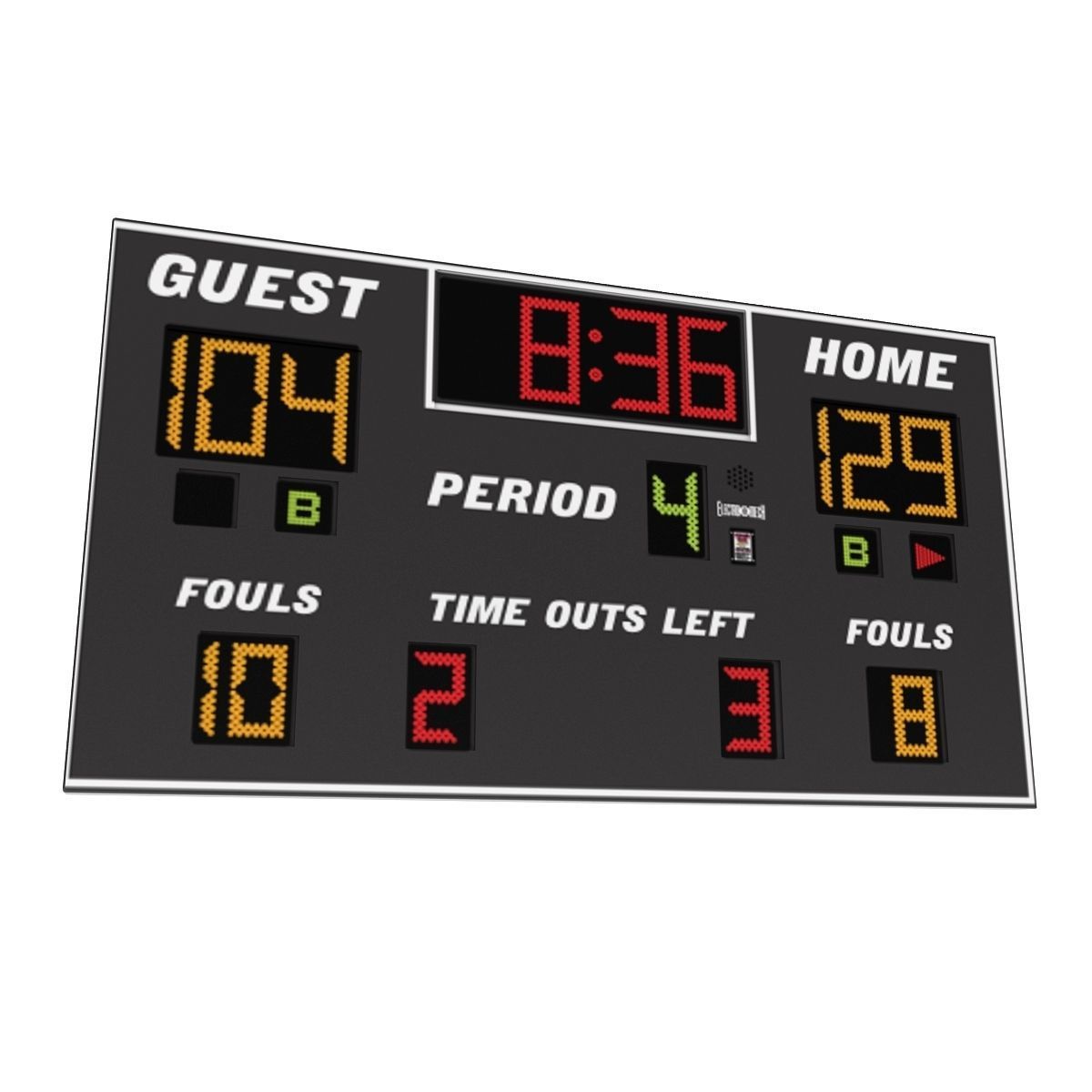 Scoreboard basketball 3D model_2