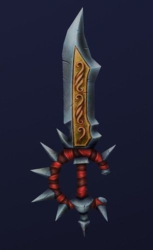 Sword Hand Painted Low-poly 3D model