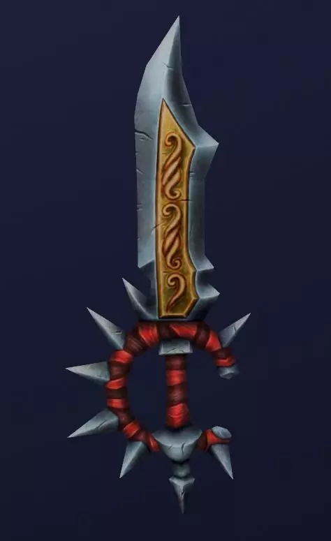 Sword Hand Painted Low-poly 3D model_0