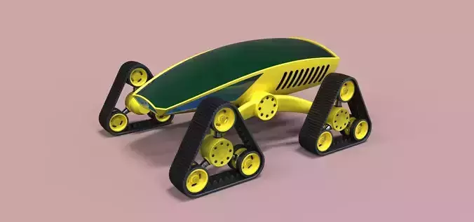 Rover robot with wheels 3D model