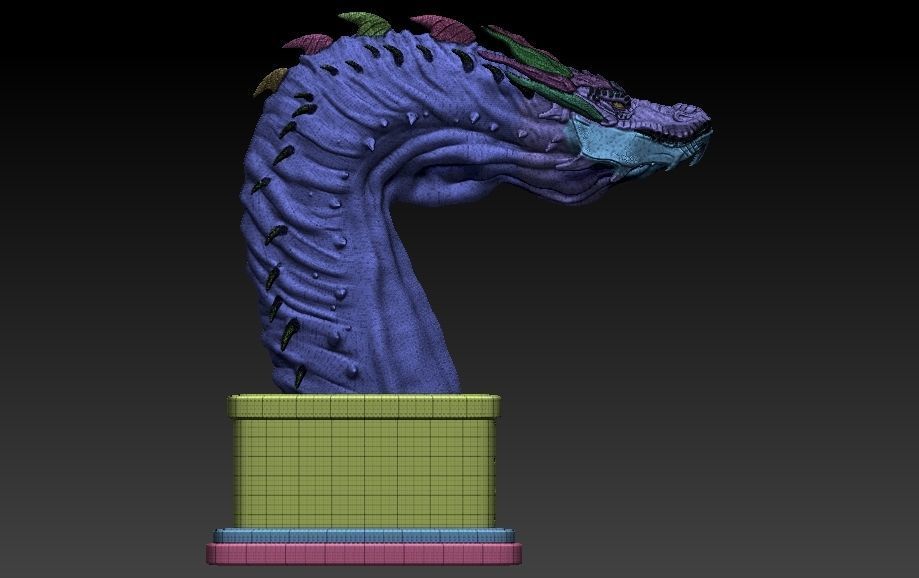 Smaug statue of dragon head 3D print model_8