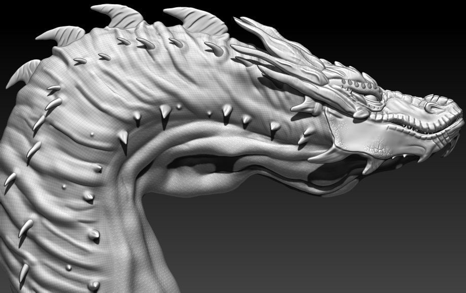 Smaug statue of dragon head 3D print model_3