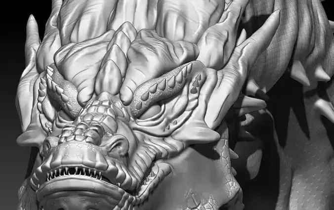 Smaug statue of dragon head 3D print model