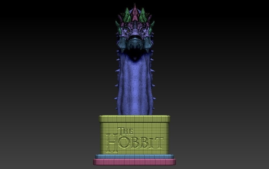 Smaug statue of dragon head 3D print model_9