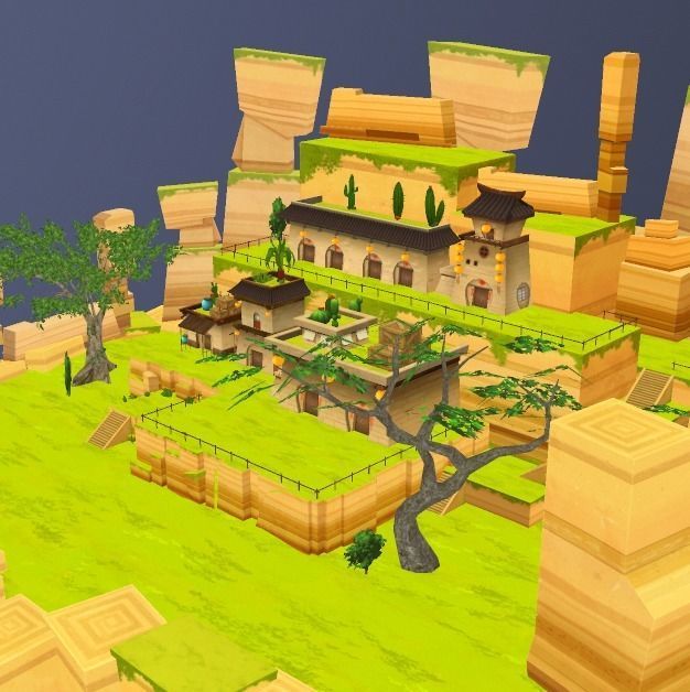 Enviroment China Low-poly 3D model_3