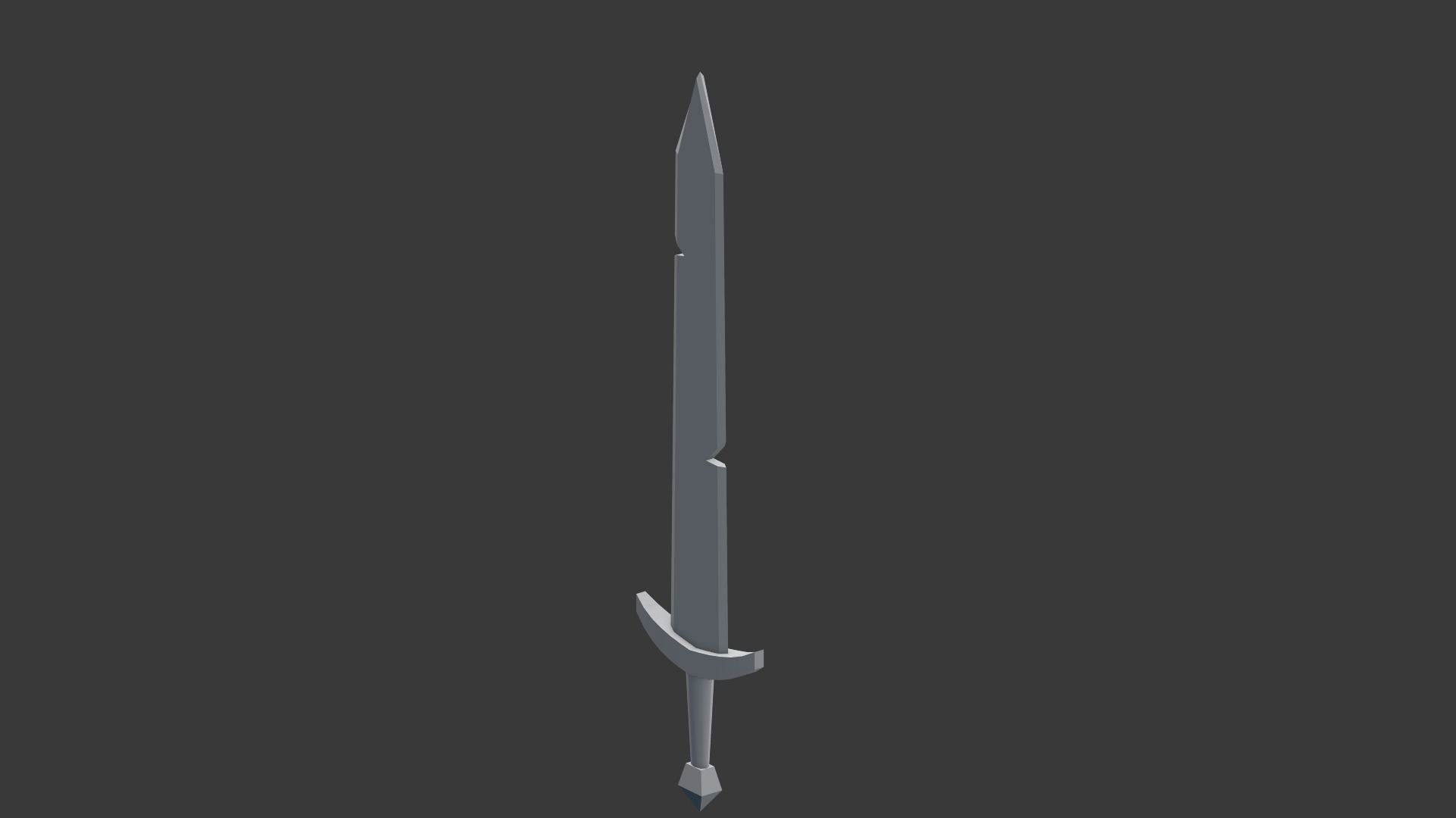 low poly sword Low-poly 3D model_1