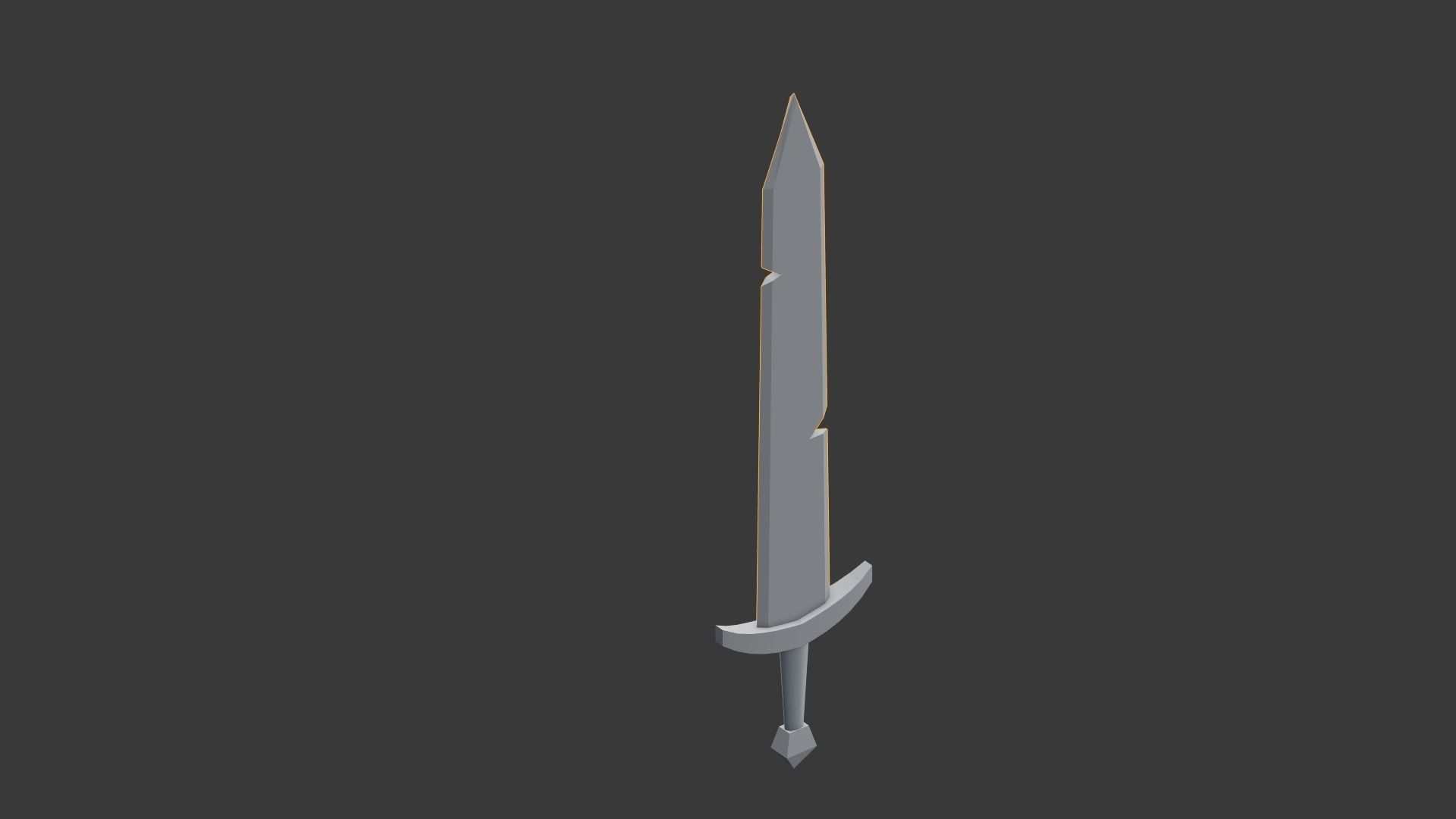 low poly sword Low-poly 3D model_2
