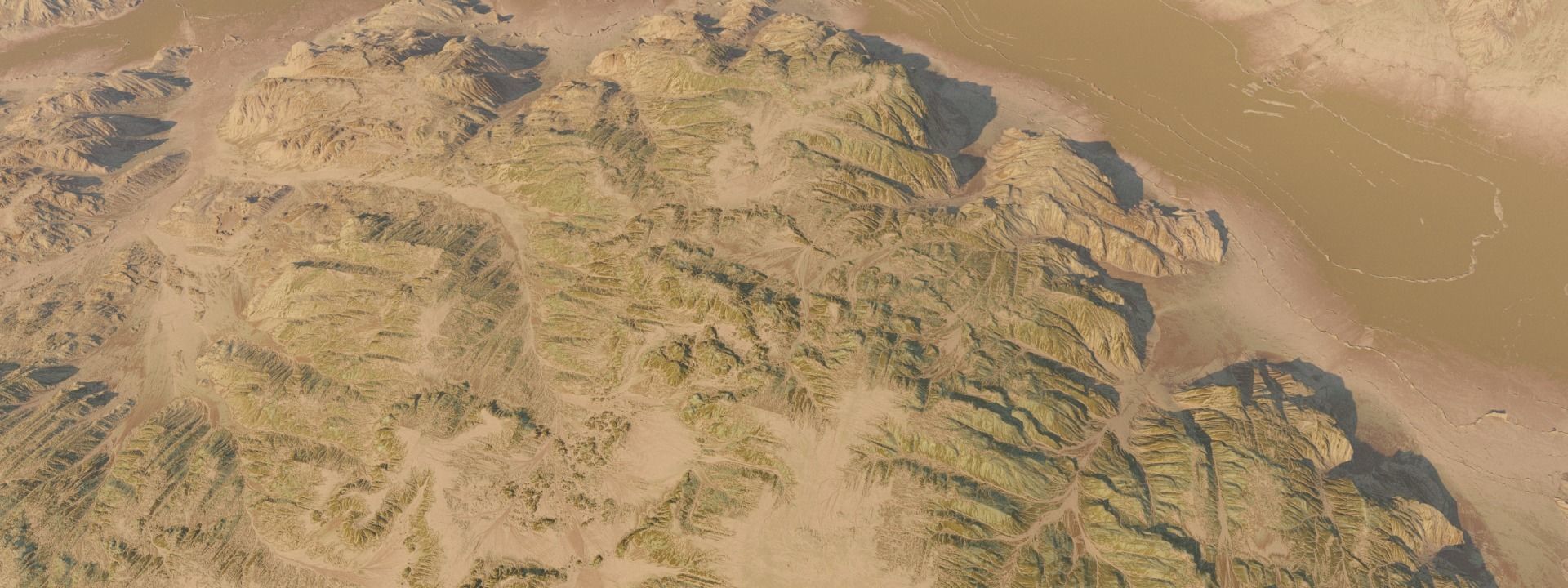 Small Canyon Desert Barren Rocky Landscape 3D model_9