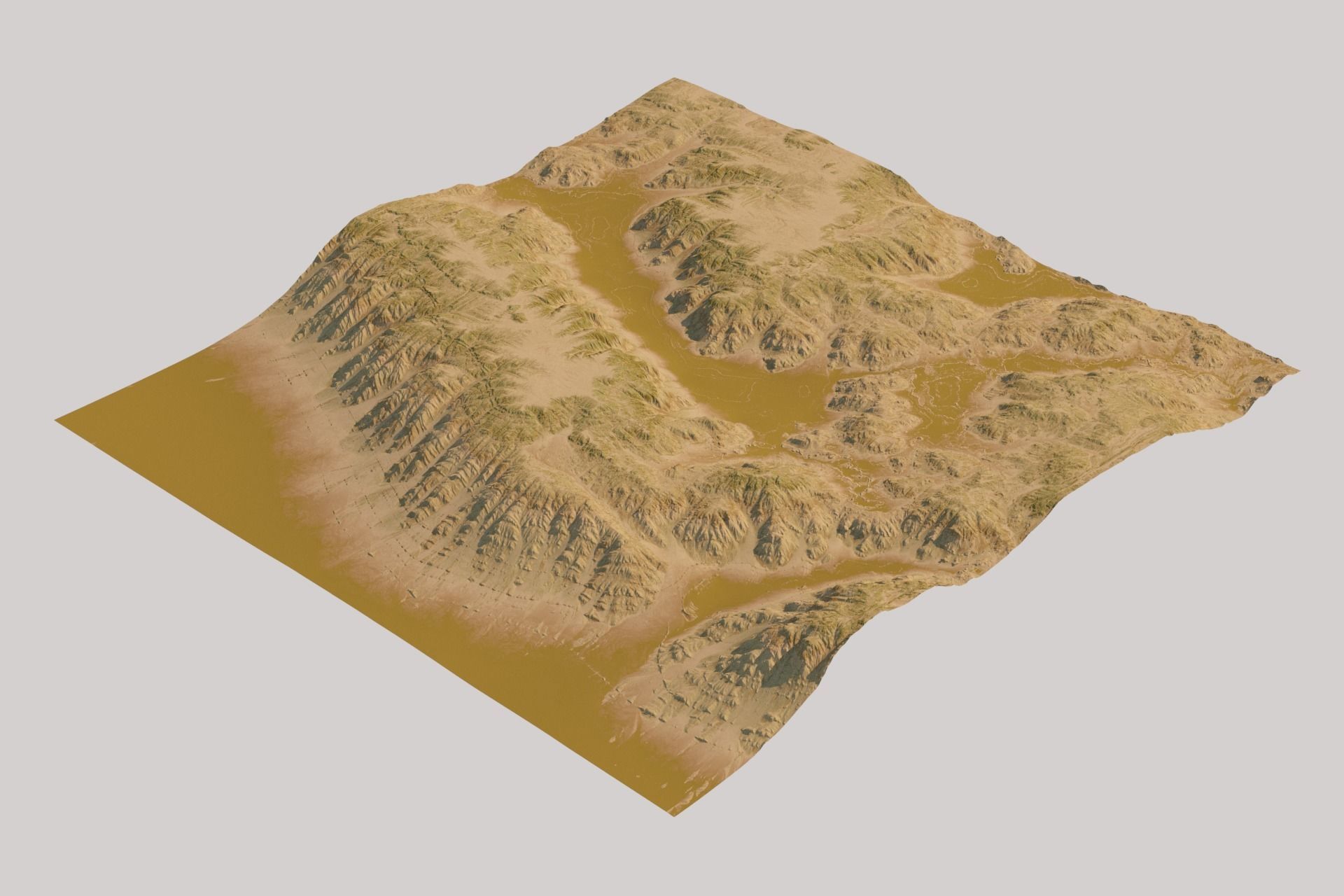 Small Canyon Desert Barren Rocky Landscape 3D model_5