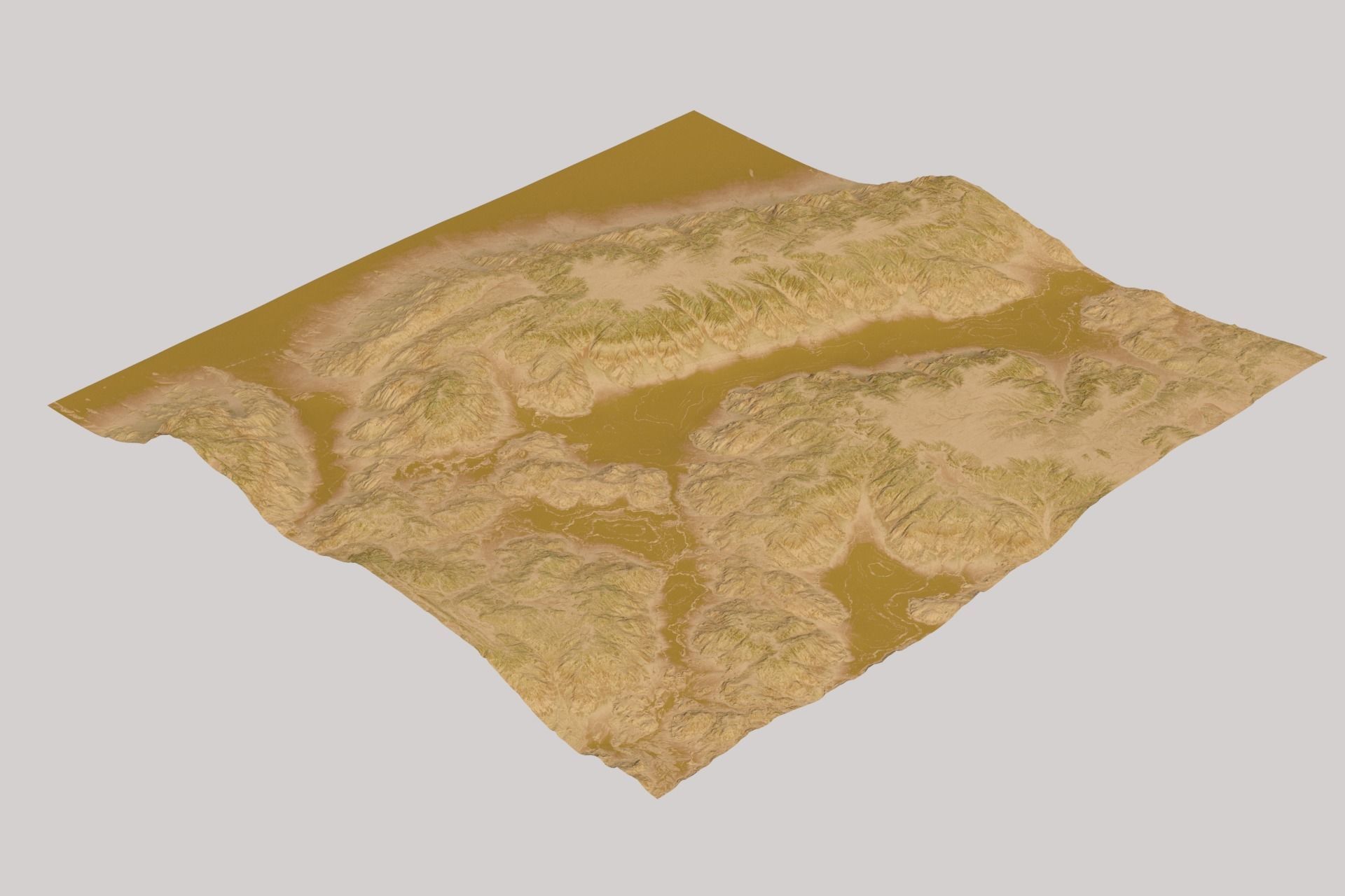 Small Canyon Desert Barren Rocky Landscape 3D model_3