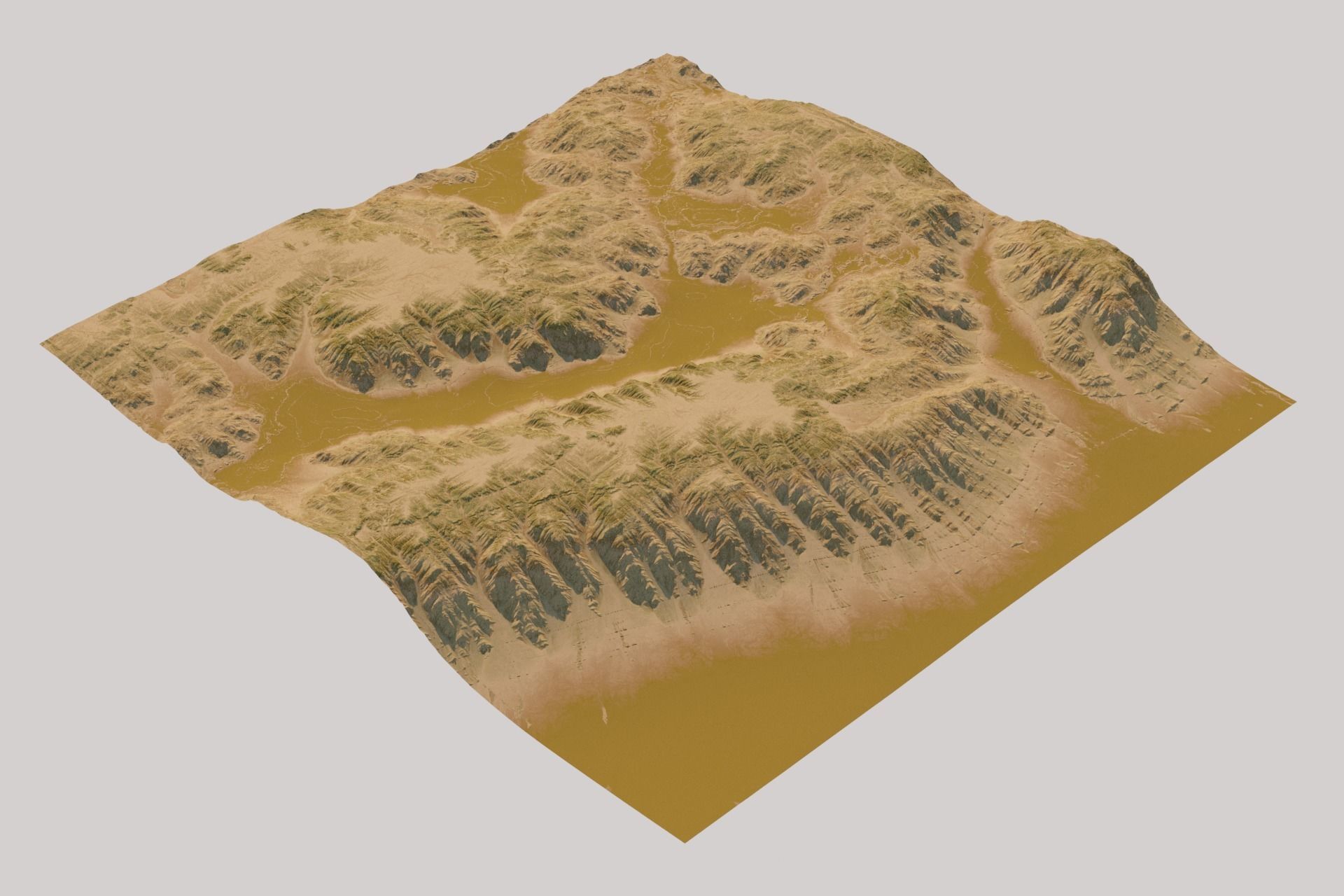 Small Canyon Desert Barren Rocky Landscape 3D model_7