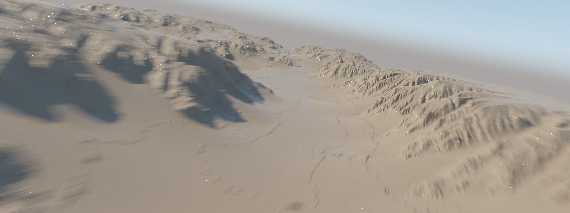 Small Canyon Desert Barren Rocky Landscape 3D model_12