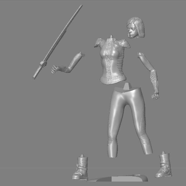 Alita battle angel statue version 3D print model_5