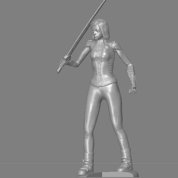 Alita battle angel statue version 3D print model_4
