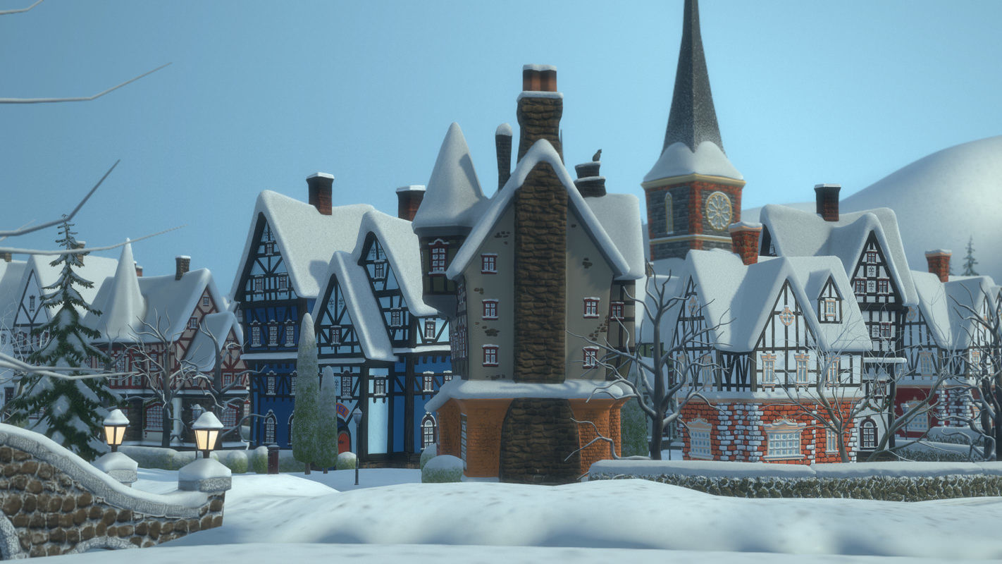 Winterville set Low-poly 3D model_15