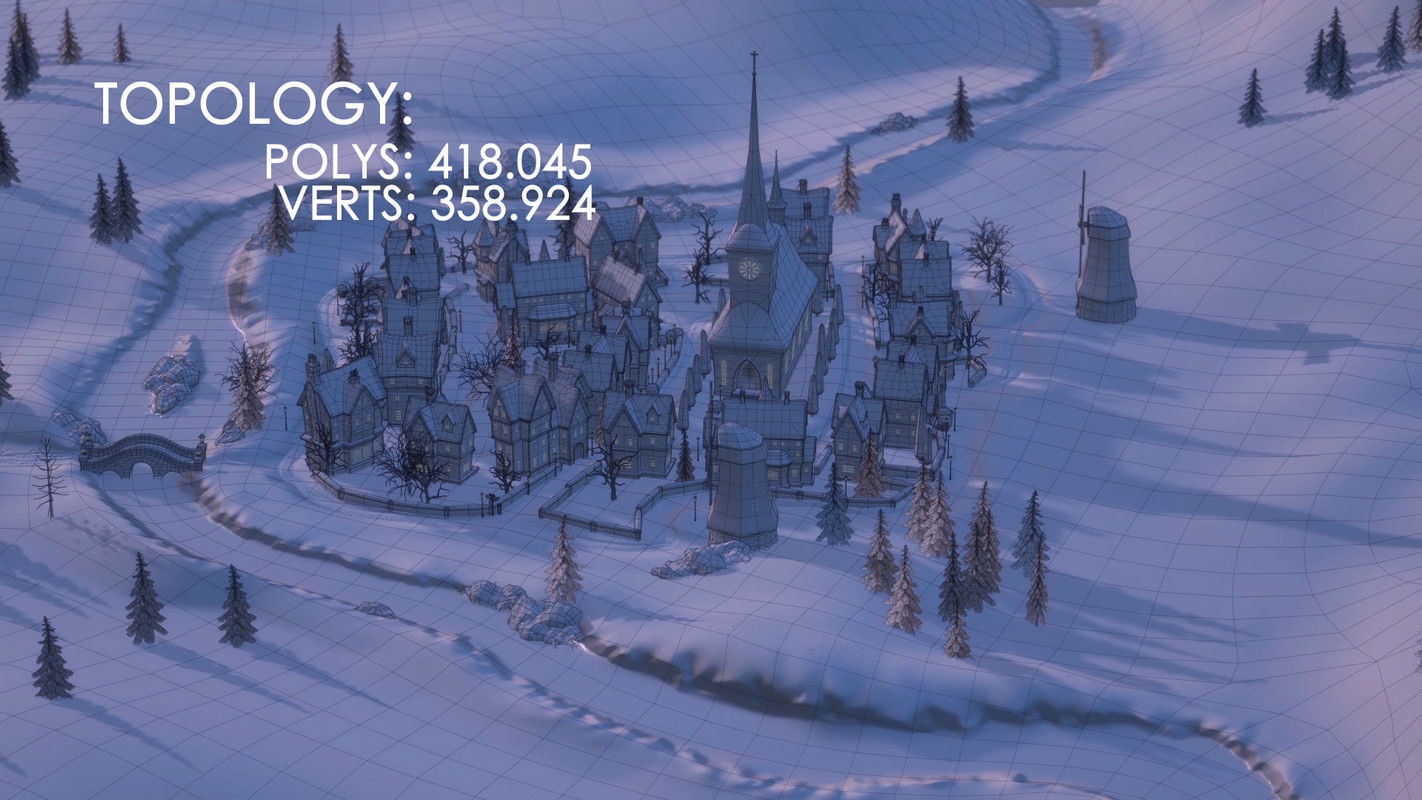 Winterville set Low-poly 3D model_70