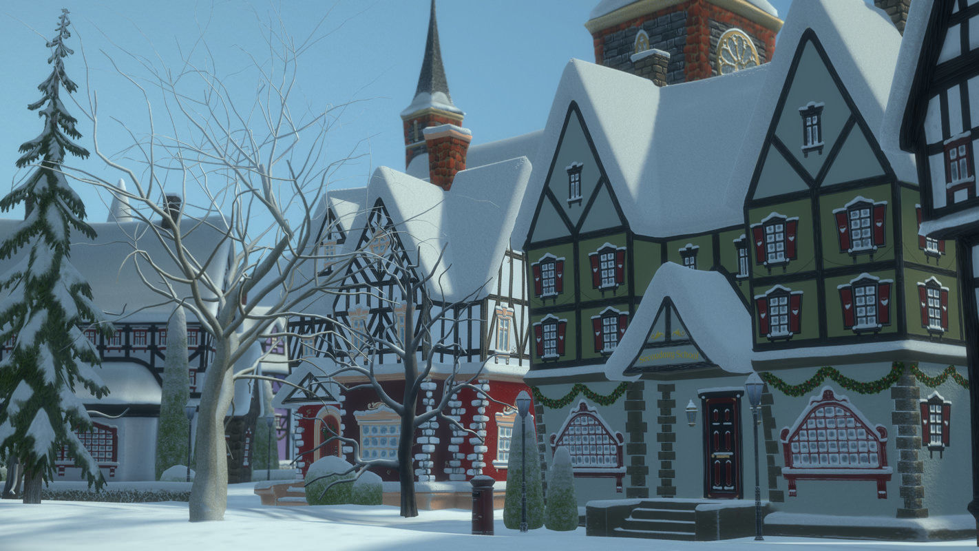 Winterville set Low-poly 3D model_12