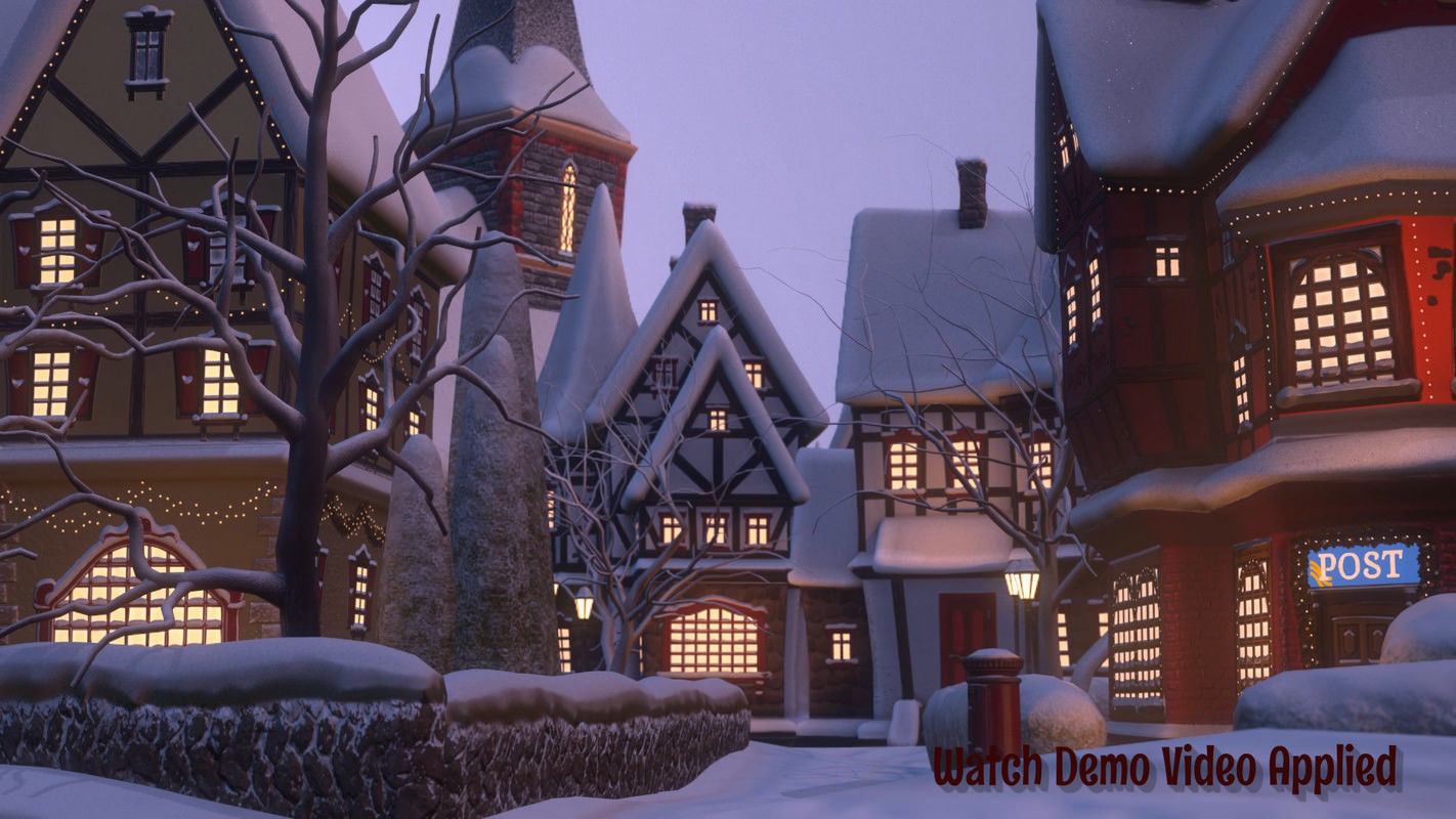 Winterville set Low-poly 3D model_49