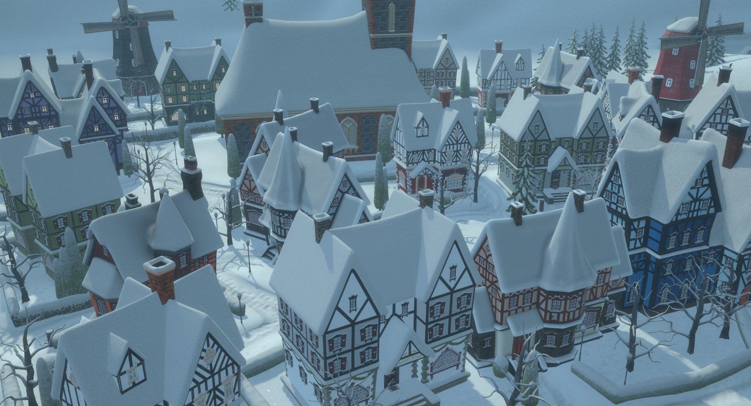 Winterville set Low-poly 3D model_33