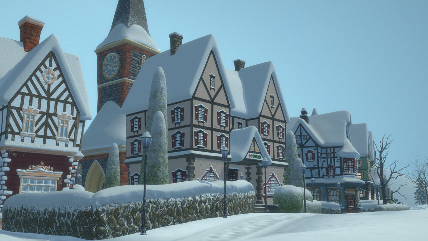 Winterville set Low-poly 3D model_32