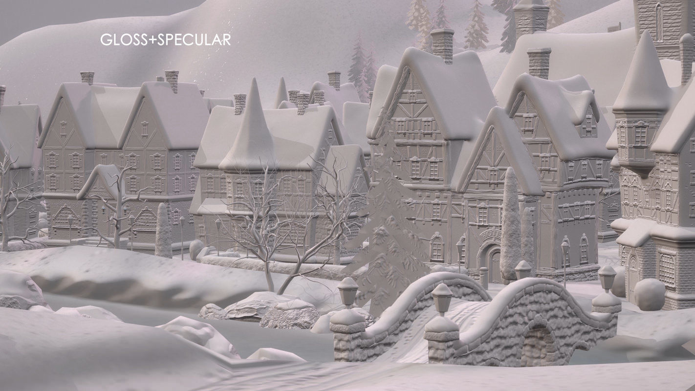 Winterville set Low-poly 3D model_75