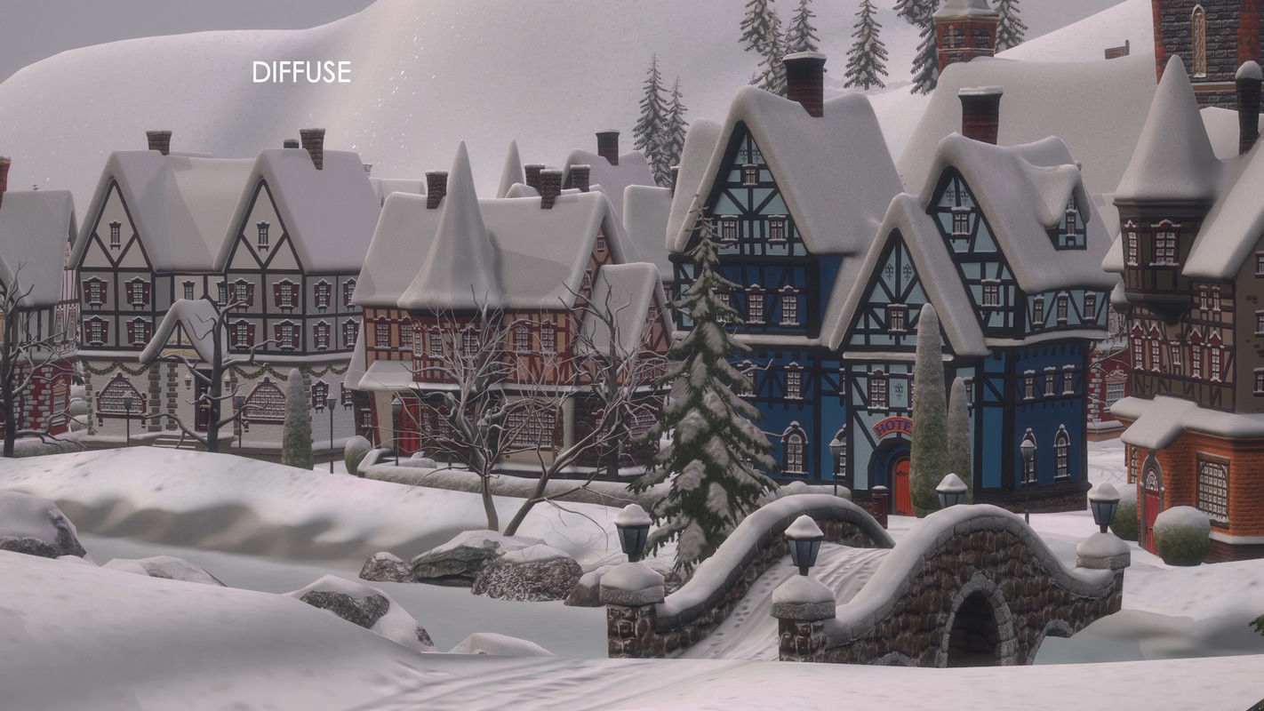 Winterville set Low-poly 3D model_76