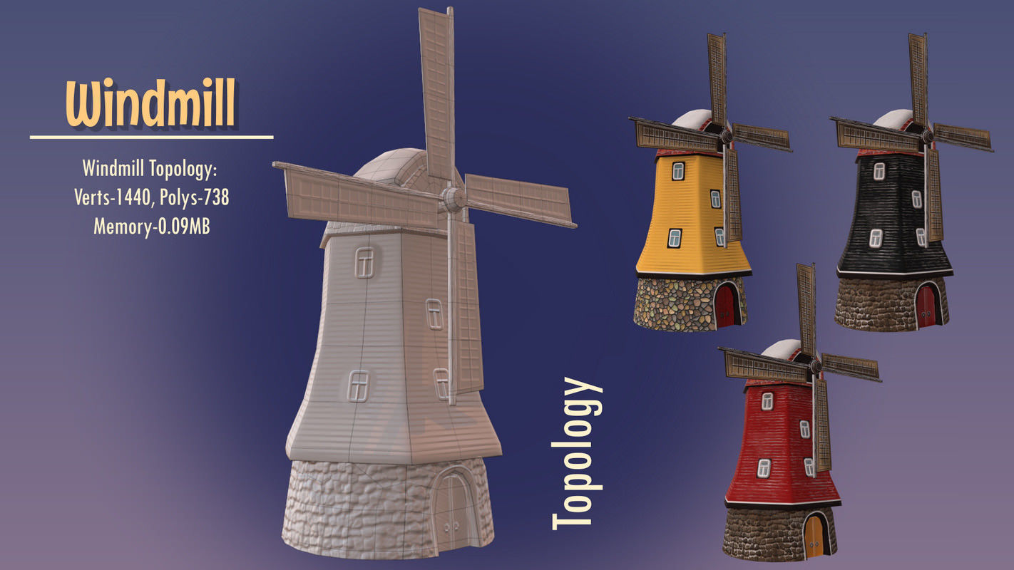 Winterville set Low-poly 3D model_98