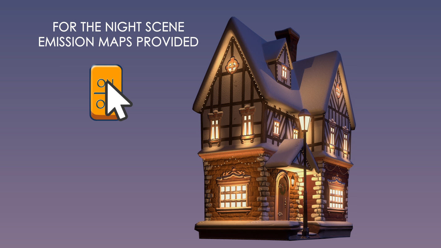 Winterville set Low-poly 3D model_37